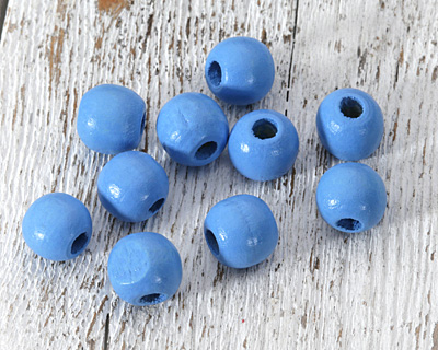 Alice Blue Wood Round 9-10mm