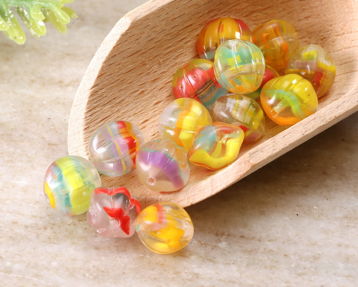Czech Glass (German Glass) Tropical Mix Melon Round 10mm