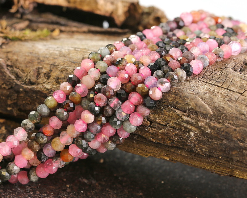 Tourmaline Rose facettée rondelle 2mm