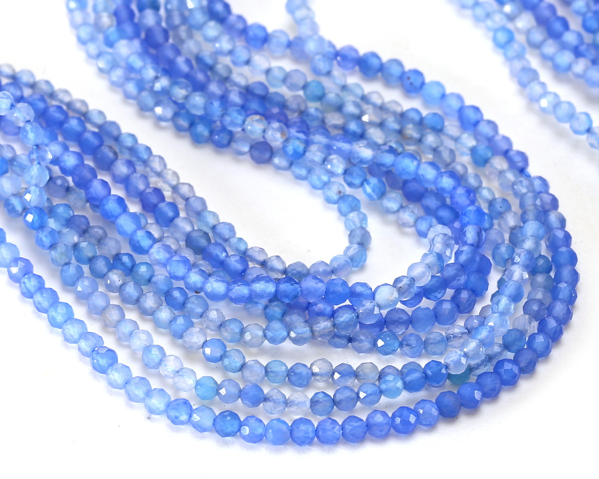 Blue Agate Faceted Round 2mm