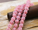 Czech Glass Matte Ballerina w/ Metallic Pink Melon Round 8mm