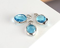 Capri Crystal Oval Drop in Silver Finish Bezel 6x8mm
