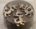 Mykonos Antique Brass (plated) Large Dragon Focal 28x45mm