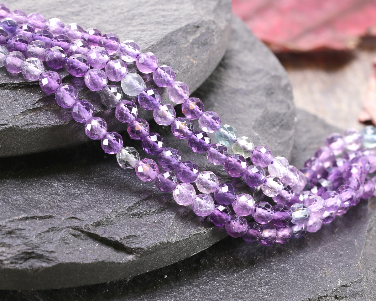 Purple Fluorite (AA) Microfaceted Round 3mm