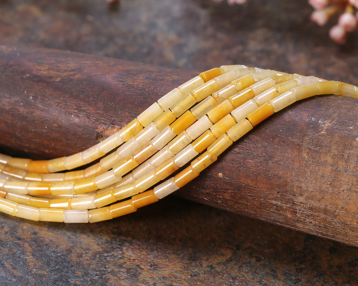 Yellow Jade Tube 4x2mm