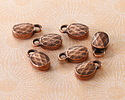 Nunn Design Antique Copper (plated) Faceted Oval Charm 10.6x6mm