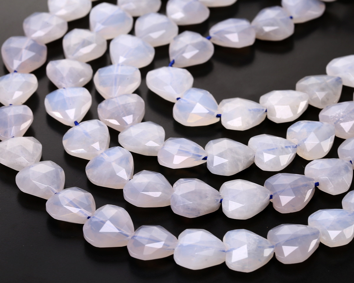 Blue Rose Quartz Faceted Heart 14mm