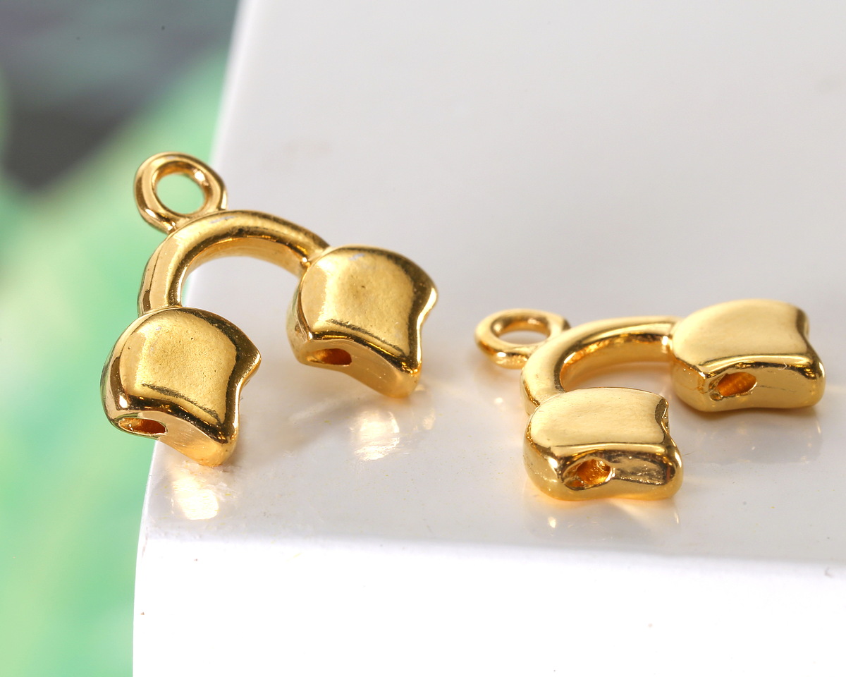 Cymbal Kastro II 24K Gold (plated) Ginkgo Bead End 14x16.5mm