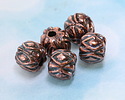 Mykonos Antique Copper (plated) Diamond Pattern Bead 10x12mm