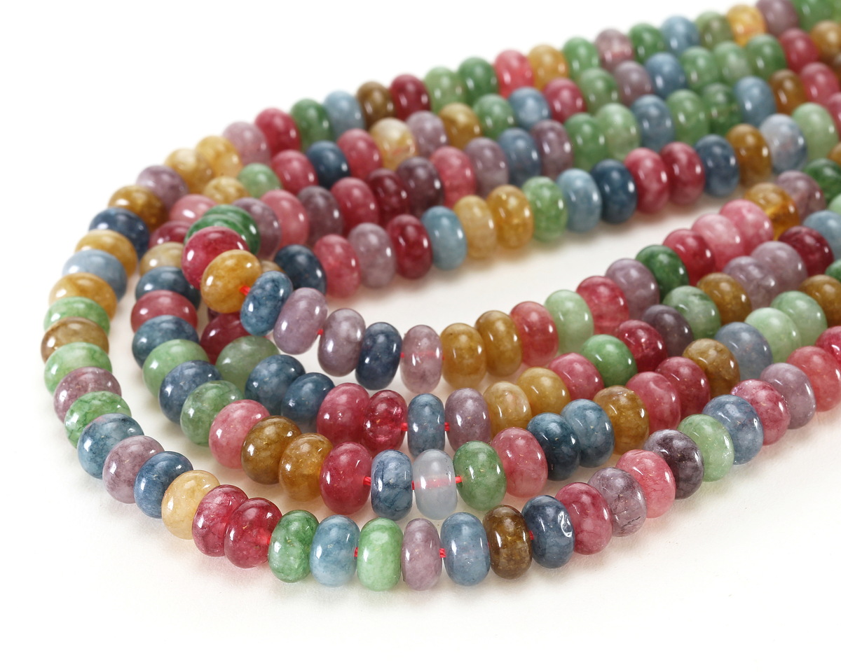 Dark Tourmaline Mix Agate Rondelle 5x8mm