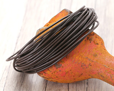 Dark Brown Round Greek Leather Cord 1.5mm, 16 feet