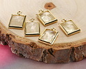 Lemon Quartz w/ Gold Finish Faceted Rectangle Focal 10x15mm