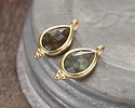 Labradorite w/ Gold Finish Faceted Teardrop Focal 10x12mm