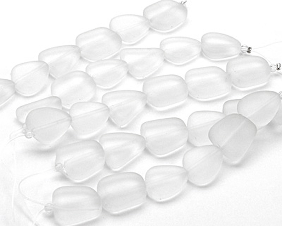 Crystal Beach-Style Glass Flat Freeform 15x13-15mm