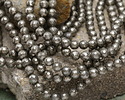 Golden Pyrite (silver tone) Faceted Round 8mm