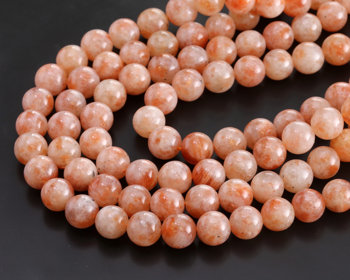 Sakura Golden Sunstone Round 10mm