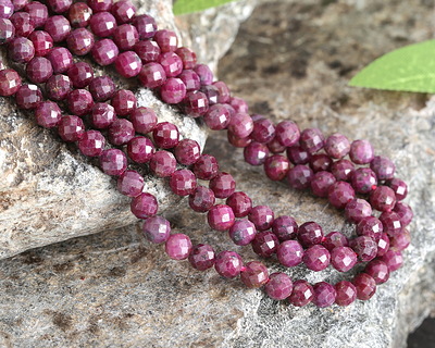 Ruby Faceted Round 4mm