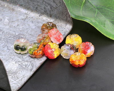 Czech Glass Tropical Mix (German Glass) Hibiscus Coin 8mm