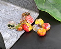 Czech Glass Tropical Mix (German Glass) Hibiscus Coin 8mm