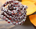 Czech Glass Ruby Red w/ Antique Silver AB Trica Beads 4x5mm