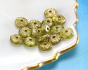 Czech Glass Textured Peridot w/ Gold Spacer 2x6mm
