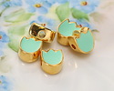 24K Gold (plated) Sweet Mint Enamel Tulip Bead 7.5x9mm