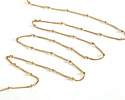 Waterproof 18K Gold PVD Plated Stainless Steel Satellite Chain, 5' Package