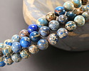 Blues Multi Impression Jasper Round 8mm