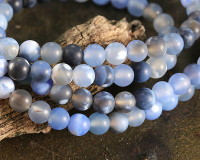 Storm Line Agate (matte) Round 6mm