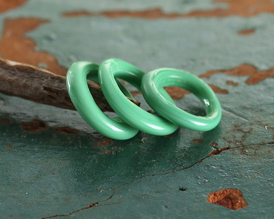 African Recycled Glass Sage Dogon Mini Ring 10-14mm