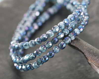 50 Smoky Topaz Frosted Czech Glass Round Beads – 6mm – Spacer Beads