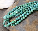 Hubei Turquoise (AA, Light Blue Green) Microfaceted Round 5mm
