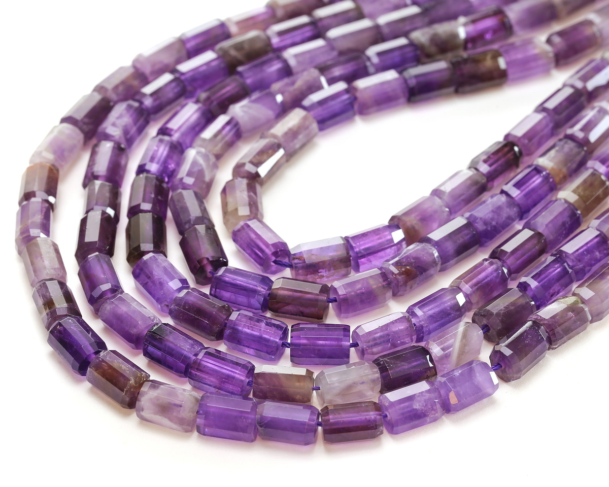 Amethyst Microfaceted Tube 7x10mm