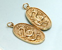 Nina Designs Bronze Flower and Snake Pendant 15x30mm