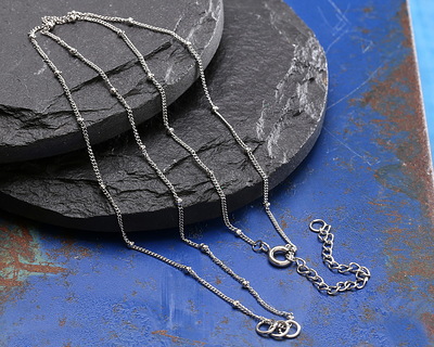 Stainless Steel Satellite Chain, 18" Finished w/ 3 jump rings & 2" extender