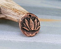 Nunn Design Antique Copper (plated) Small Organic Lotus Round Charm 17.5mm