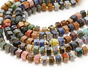 Mixed Stones Microfaceted Hexagon Heishi 4x8mm