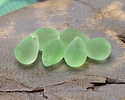 Peridot Beach-Style Glass Teardrop Focal 14x10mm
