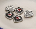 TierraCast Antique Silver (plated) Red Enamel Heart in Heart Shaped Focal 12.5x14mm
