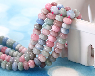 Delphinium Mix Agate Rondelle 5x8mm