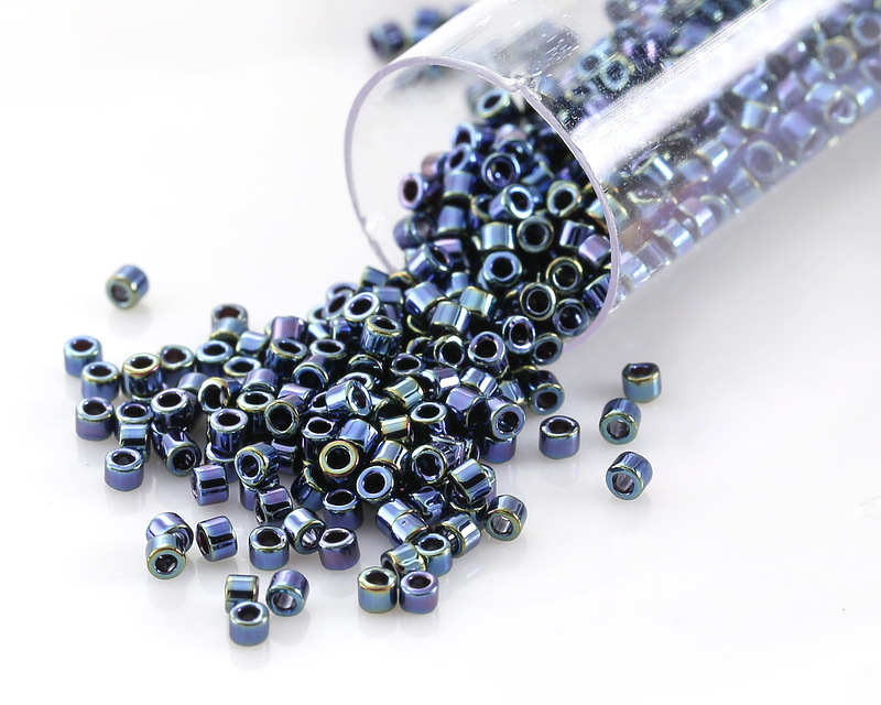 Miyuki Delica 11/0 Glass Beads - Blue Zircon Silver Lined-Dyed, 50g Bag, Japanese Seed Beads