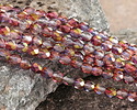 Czech Glass Crystal w/ Metallic Lilac Sunset Luster Fire Polished Round 6mm