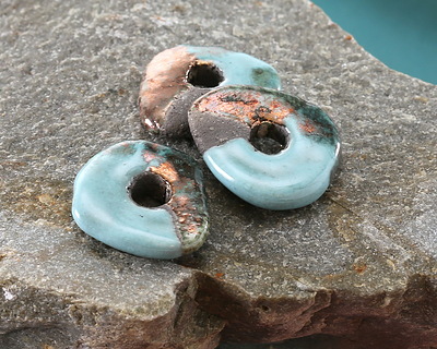 Mykonos Ceramic Raku Metallic Frosted Copper Washer 16-19mm