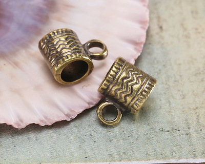 Mykonos Antique Brass (plated) Lined Tube Bail 8.5x12mm