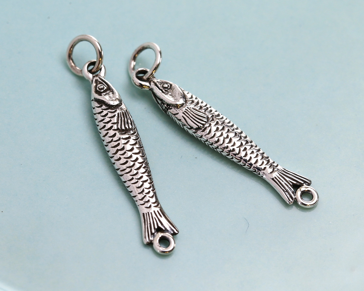 Nina Designs Sterling Silver Sardine Focal Link 5x32mm