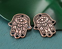 TierraCast Antique Copper (plated) Hamsa Hand Focal Link 17x21mm