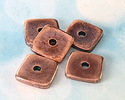 Mykonos Antique Copper (plated) Rounded Square Heishi 16mm