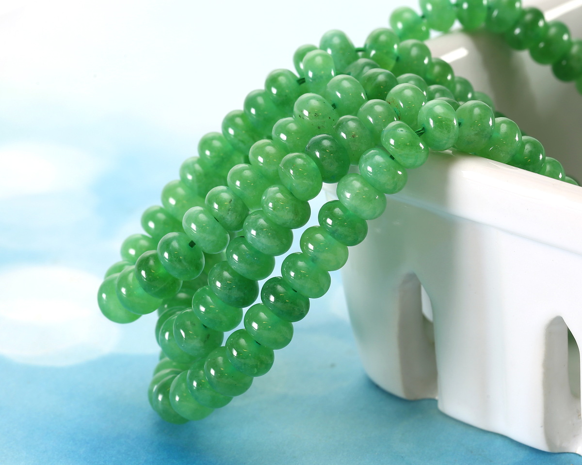Apple Green Agate Rondelle 5x8mm