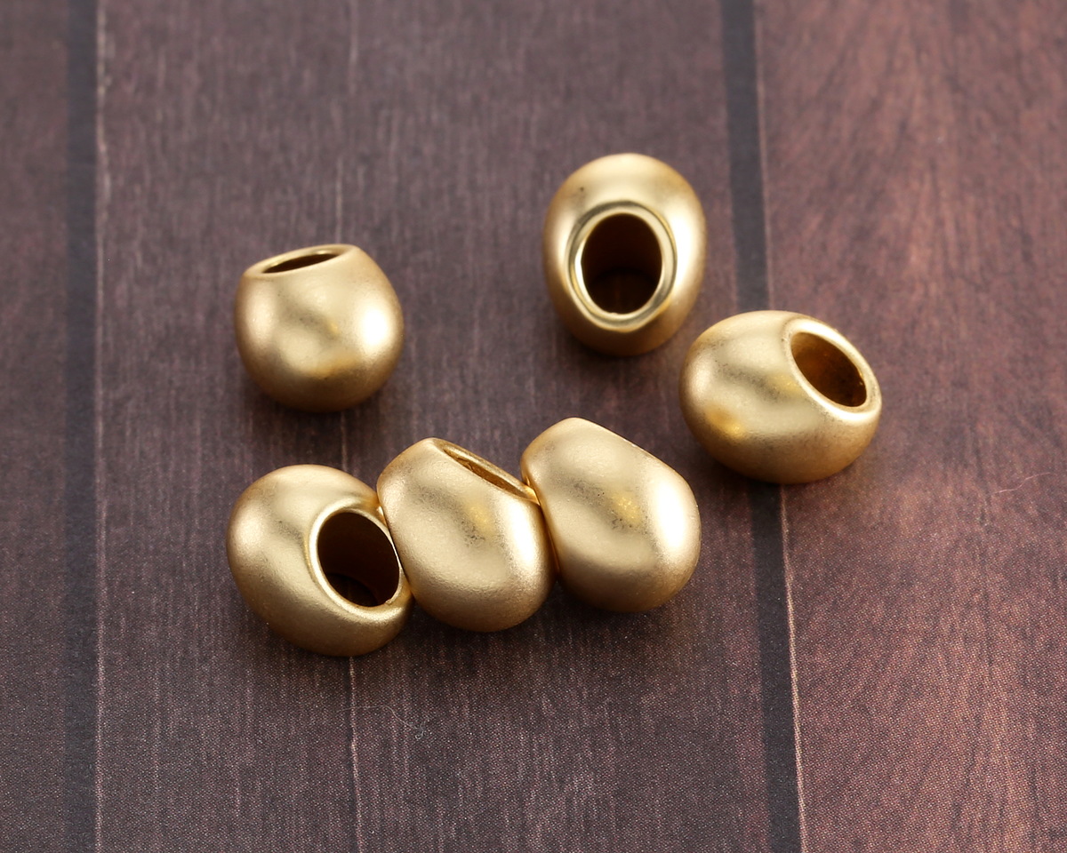 Satin Hamilton Gold (plated) Large Hole Teardrop Bead 7x9mm