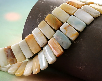 Black Gold Amazonite 2-Hole Pillow 10x20mm